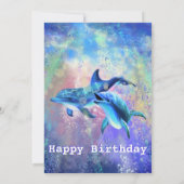Dolphin Couple Bonne Carte Anniversaire (Dos)