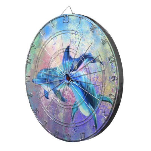 Dolphin Couple Dart Board Happy Familie Dartbord (Voorkant Rechts)