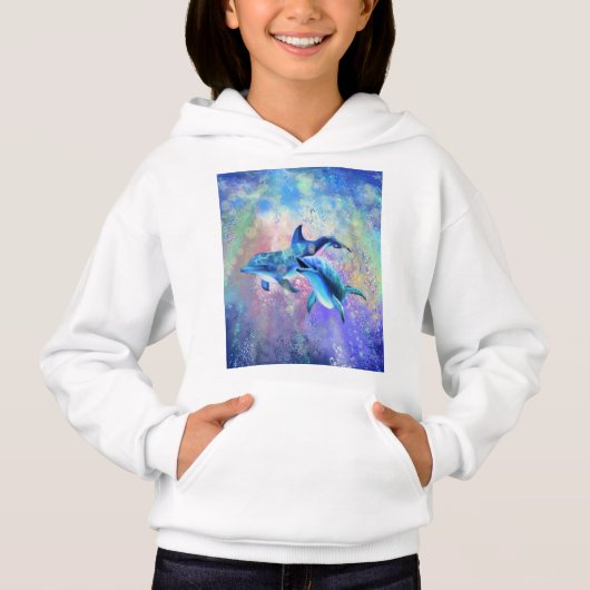 Dolphin Couple Hoodie happy Family (Voorkant)