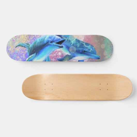 Dolphin Couple - Love - Happy - Skateboard (Horizontaal)