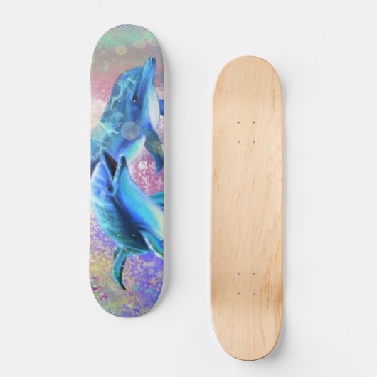 Dolphin Couple - Love - Happy - Skateboard (Voorkant)