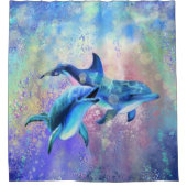 Dolphin Couple - Mooi - Douchegordijn (Voorkant)
