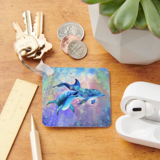Dolphin Couple - Schilderen Sleutelhanger (Bureau)