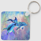 Dolphin Couple - Schilderen Sleutelhanger (Achterkant)