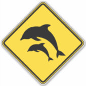 Dolphin Crossing Sticker (Voorkant)