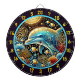 Dolphin Dance Coral Reef Dartboard Dartbord (Voorkant)
