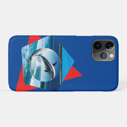Dolphin dansend op de golven, Case-Mate iPhone case (Achterkant (horizontaal))