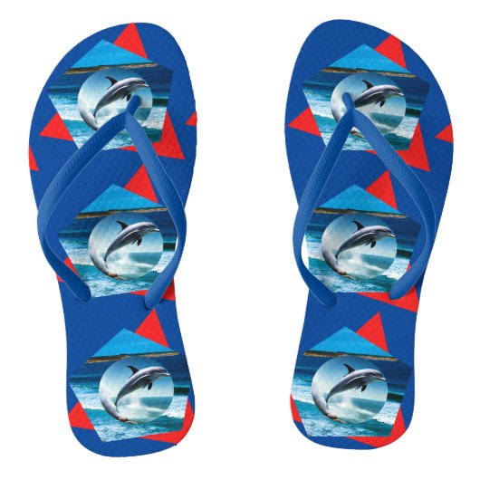 Dolphin dansend op de golven, thangen teenslippers (Voetbed)