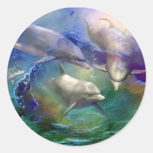 Dolphin Dream Art Sticker