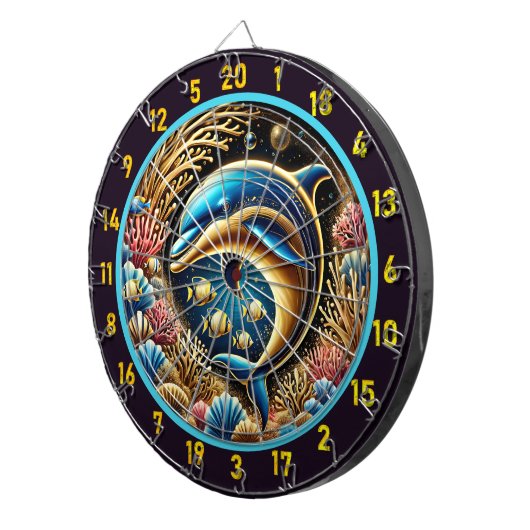 Dolphin Dreams Koraalrif Dartboard Dartbord (Voorkant Rechts)