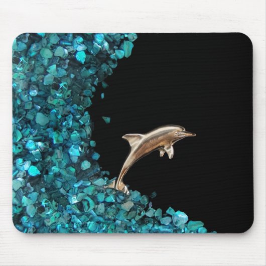 Dolphin en Paua Shell mousepad Muismat (Voorkant)