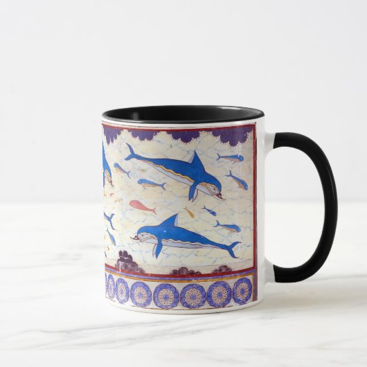 Dolphin Fresco uit het Minoan Palace van Knossos Mok (Rechts)