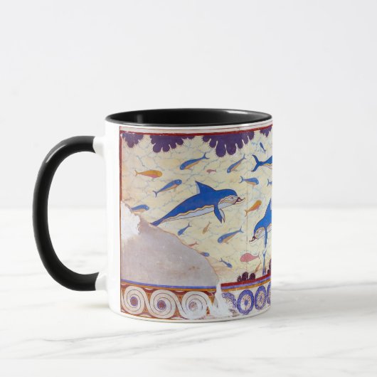 Dolphin Fresco uit het Minoan Palace van Knossos Mok (Links)
