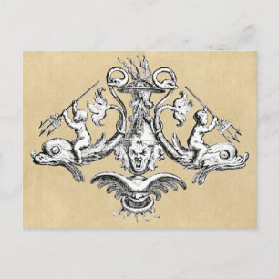 Dolphin & Gargoyle Nautisch symbool Briefkaart