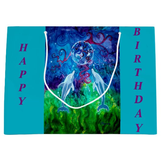 Dolphin Gaze Gift Bag Large Cadeautasje (Voorkant)