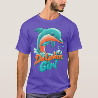 Dolphin Girl Florida Souvenir Miami Beach Gift for T-shirt