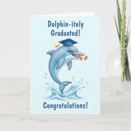 Dolphin Graduation Card Kaart (Voorkant)