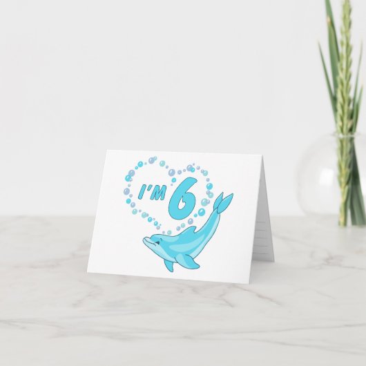 Dolphin Heart 6e Anniversaire Invitation à remplir (Devant)
