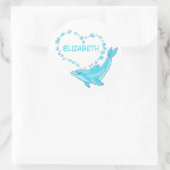 Dolphin Heart, aangepast Ronde Sticker (Tas)