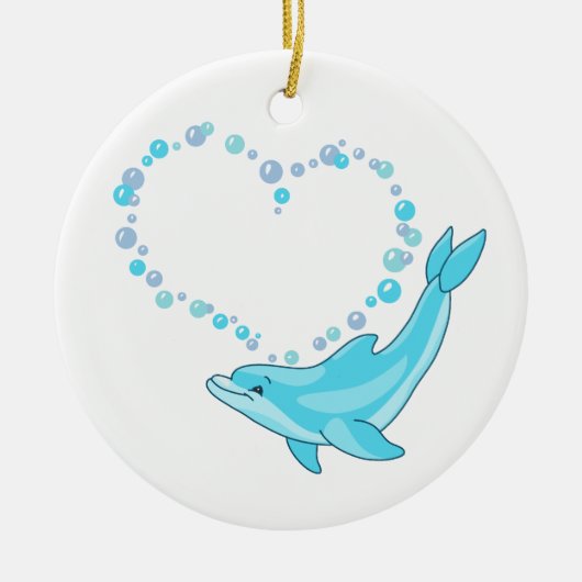 Dolphin Heart Keramisch Ornament (Voorkant)