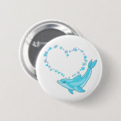 Dolphin Heart Ronde Button 5,7 Cm (Voorkant /achterkant)