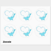 Dolphin Heart Ronde Sticker (Vel)
