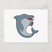 Dolphin in Singing met Microfoon Briefkaart (Voorkant)
