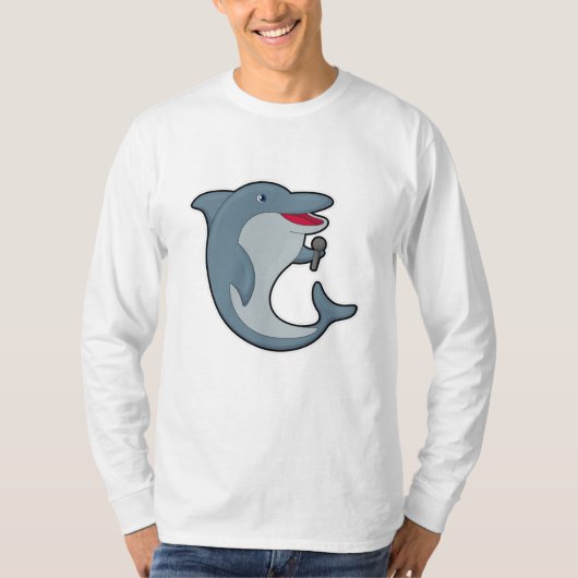 Dolphin in Singing met Microfoon T-shirt (Voorkant)