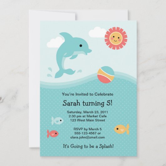 Dolphin Invitation Kaart (Voorkant)