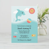 Dolphin Invitation Kaart (Staand voorkant)