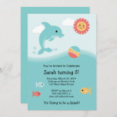 Dolphin Invitation Kaart (Voorkant / Achterkant)