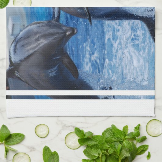Dolphin Jumping Towel Theedoek (Gevouwen)
