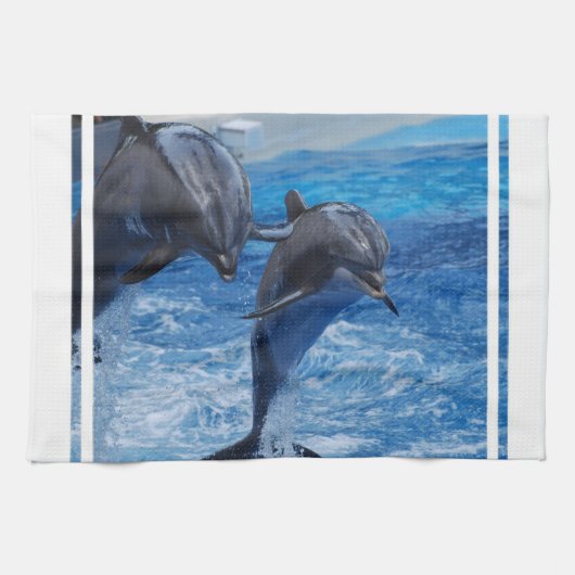Dolphin Jumping Towel Theedoek (Horizontaal)
