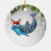 Dolphin-kerstcadeaus voor Kind met Dolphin Lover Keramisch Ornament (Achterkant)