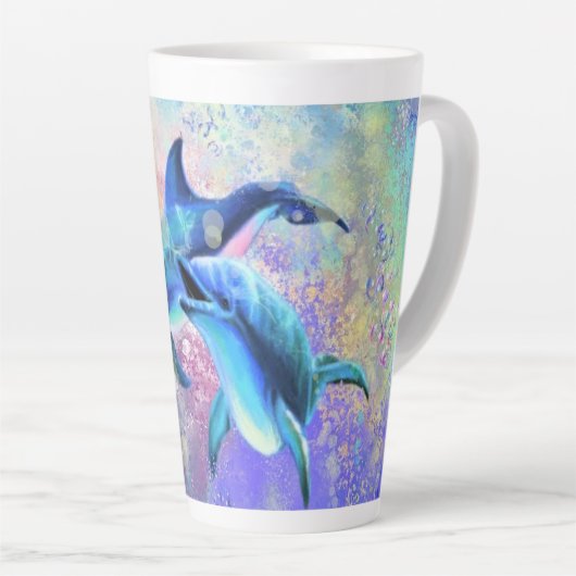 Dolphin Latte Mug (Angle droit)