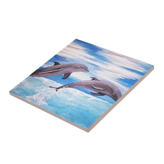 Dolphin Leap Tegeltje (Zijkant)