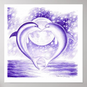 Dolphin-liefde Poster