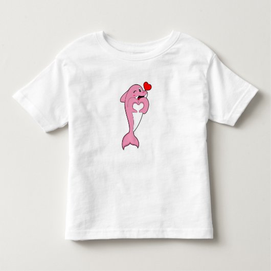 Dolphin Love Heart Kinder Shirts (Voorkant)