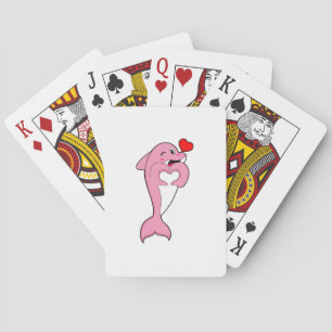 Dolphin Love Heart Pokerkaarten