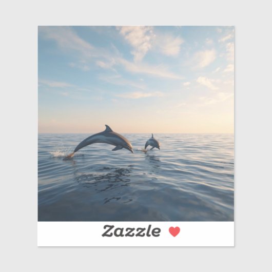 Dolphin love sticker (Vel)