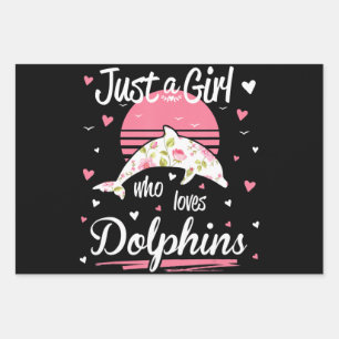 Dolphin Lover Alleen een meisje dat van dolfijne Inpakpapier Vel