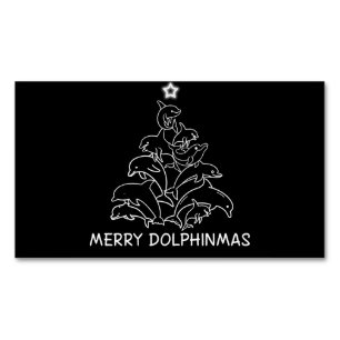 Dolphin Lover Gift   Dolphin Merry Kerstboom Magnetisch Visitekaartje