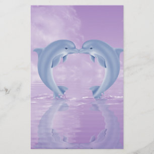 DOLPHIN LOVER GIFT PAARSE ACHTERGRONDEN BRIEFPAPIER