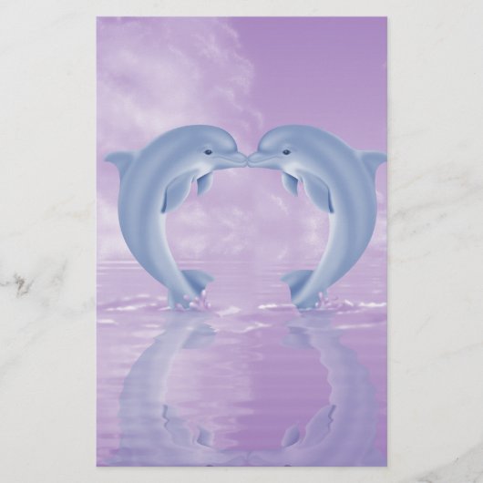 DOLPHIN LOVER GIFT PAARSE ACHTERGRONDEN BRIEFPAPIER (Voorkant)