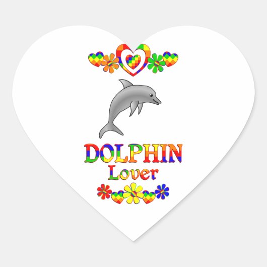 Dolphin Lover Hart Sticker (Voorkant)