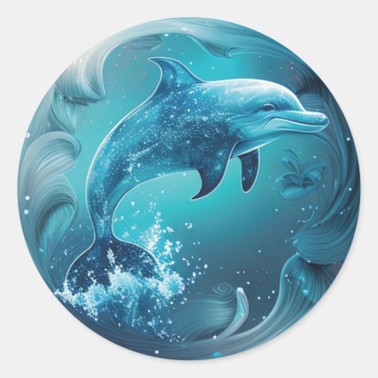 Dolphin Lover Ronde Sticker (Voorkant)
