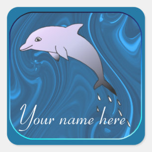 Dolphin Magnet Vierkante Sticker