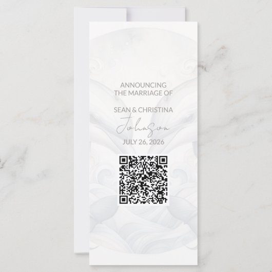 Dolphin Mariage Photo Faire-part QR Code (Dos)