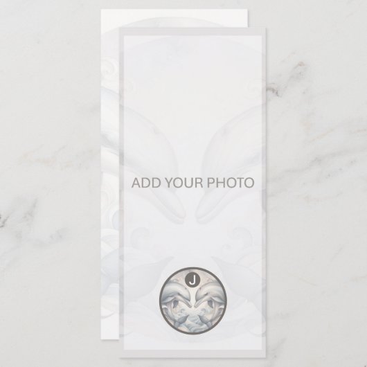 Dolphin Mariage Photo Faire-part QR Code (Devant / Derrière)