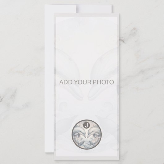 Dolphin Mariage Photo Faire-part QR Code (Devant)